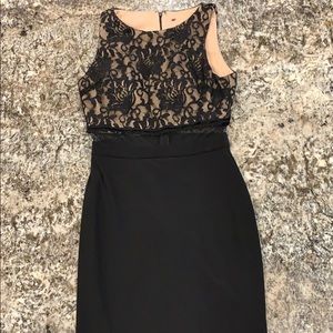 Black beige formal dress size small